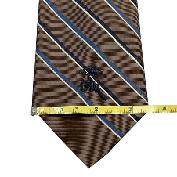 VINTAGE WOOLF BROTHERS COUNTESS MARA TIE Blue Brown and Red, PREOWNED - Picture 6 of 7